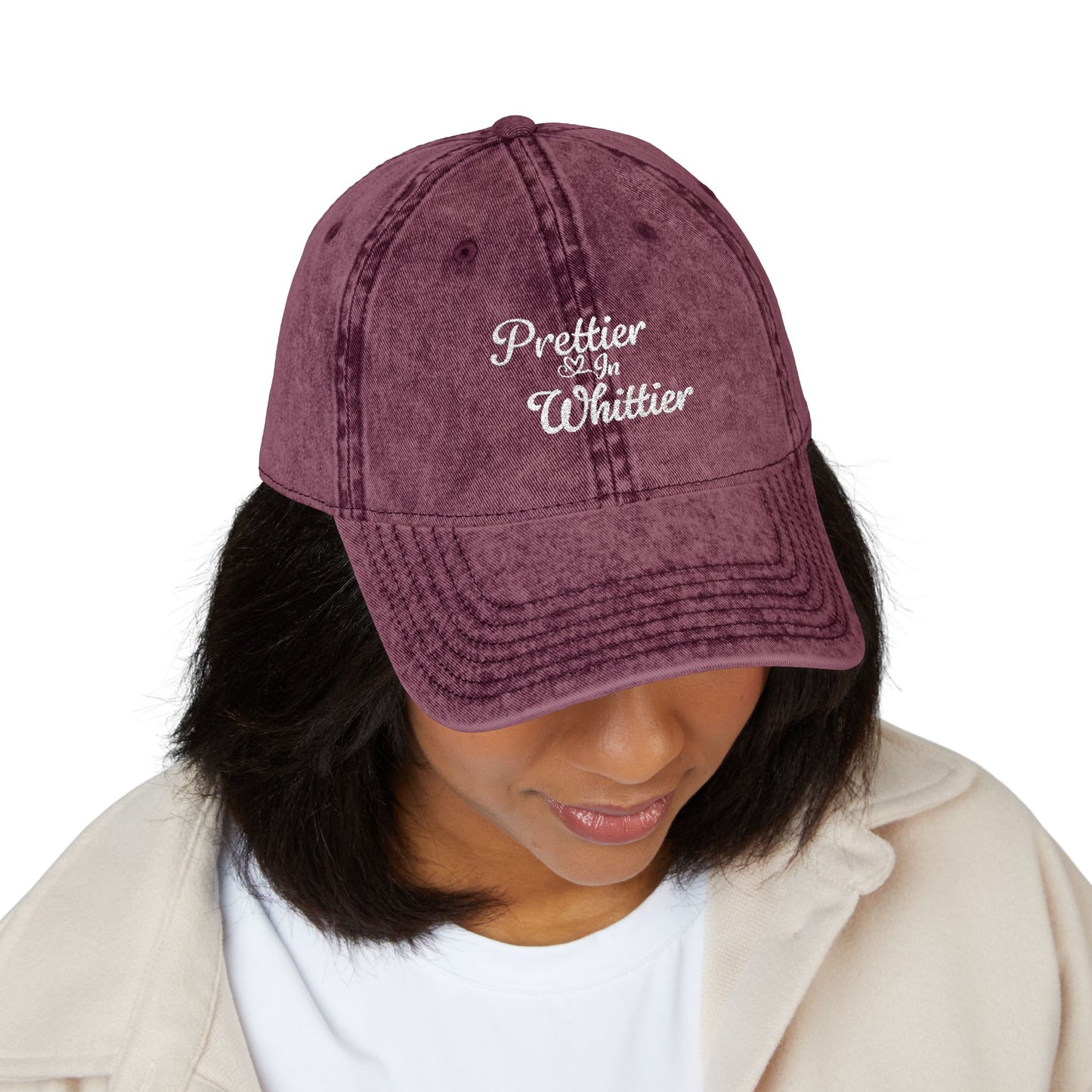 Prettier In Whittier Vintage Embroidered Cap