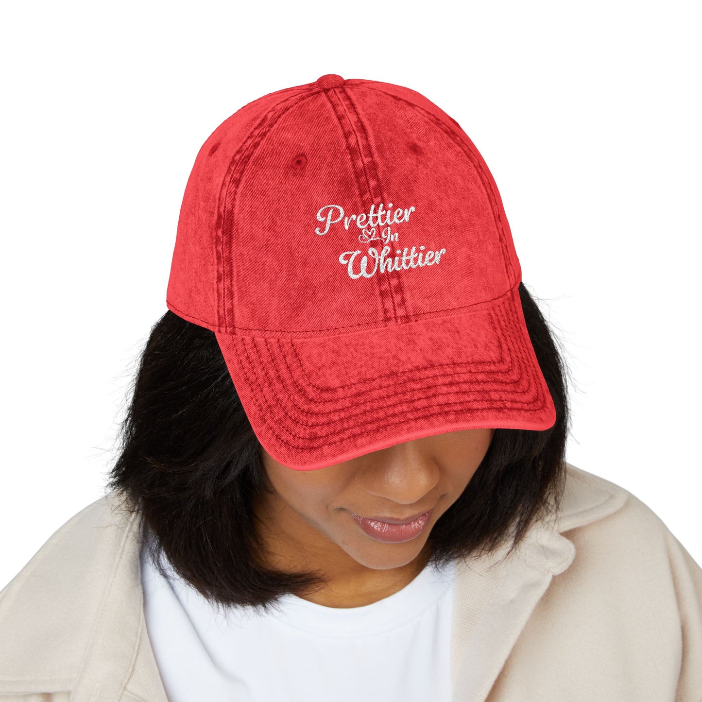 Prettier In Whittier Vintage Embroidered Cap