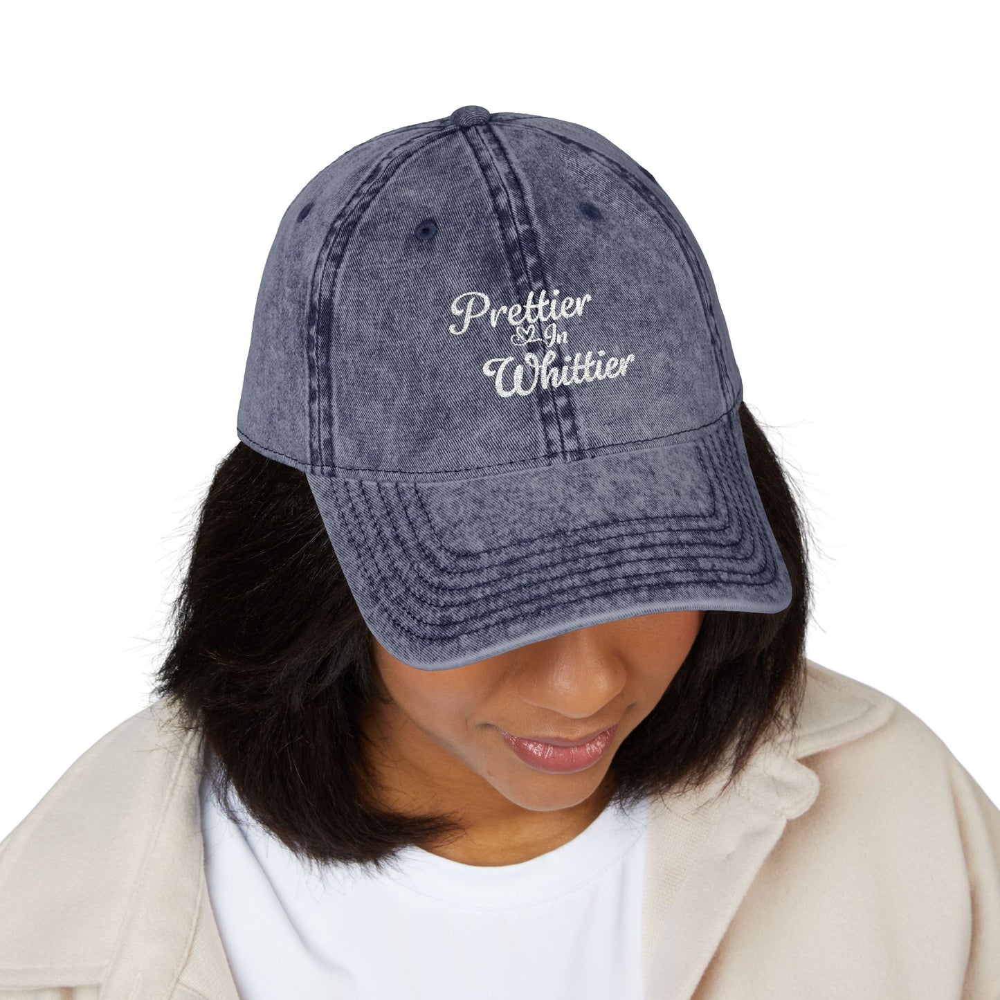 Prettier In Whittier Vintage Embroidered Cap