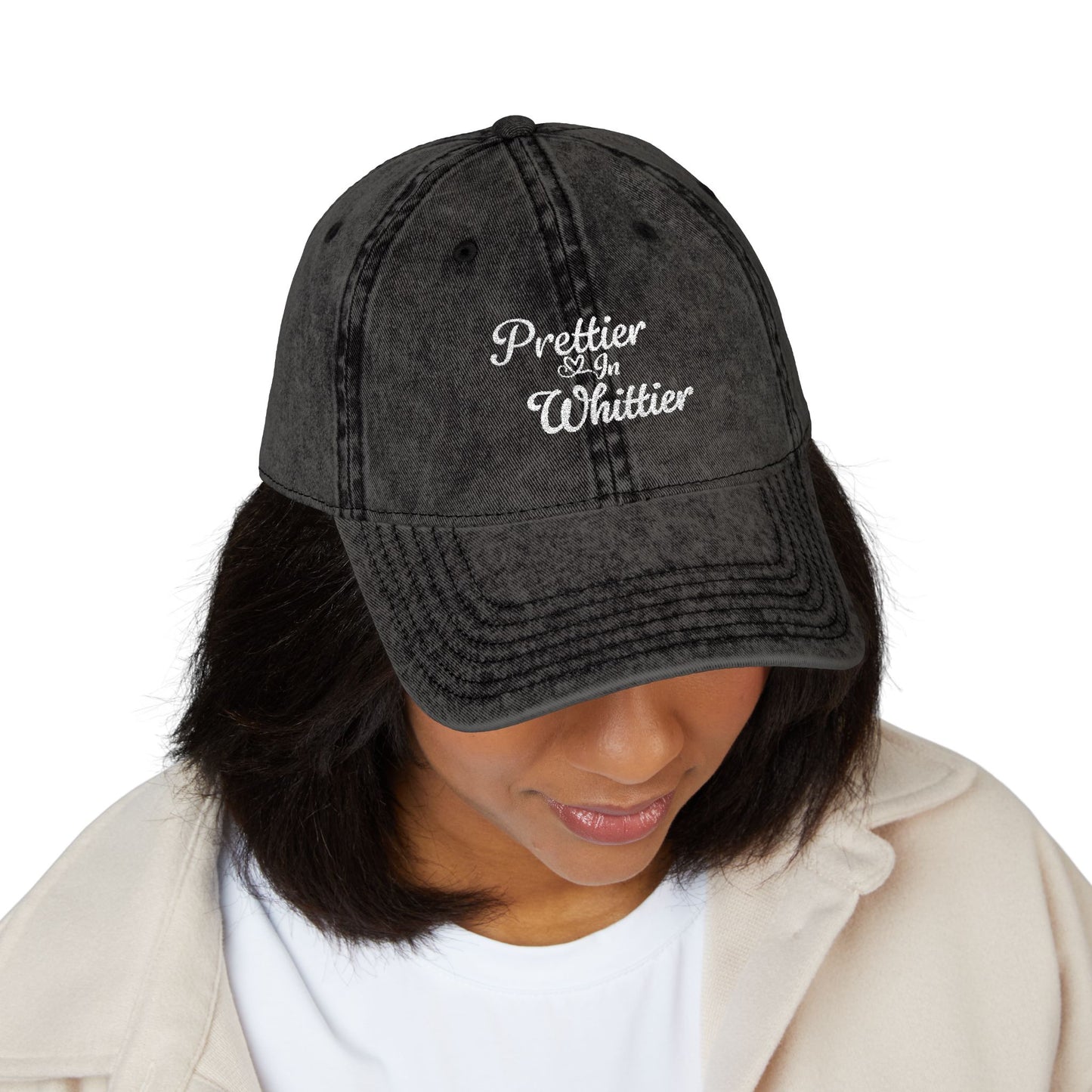 Prettier In Whittier Vintage Embroidered Cap