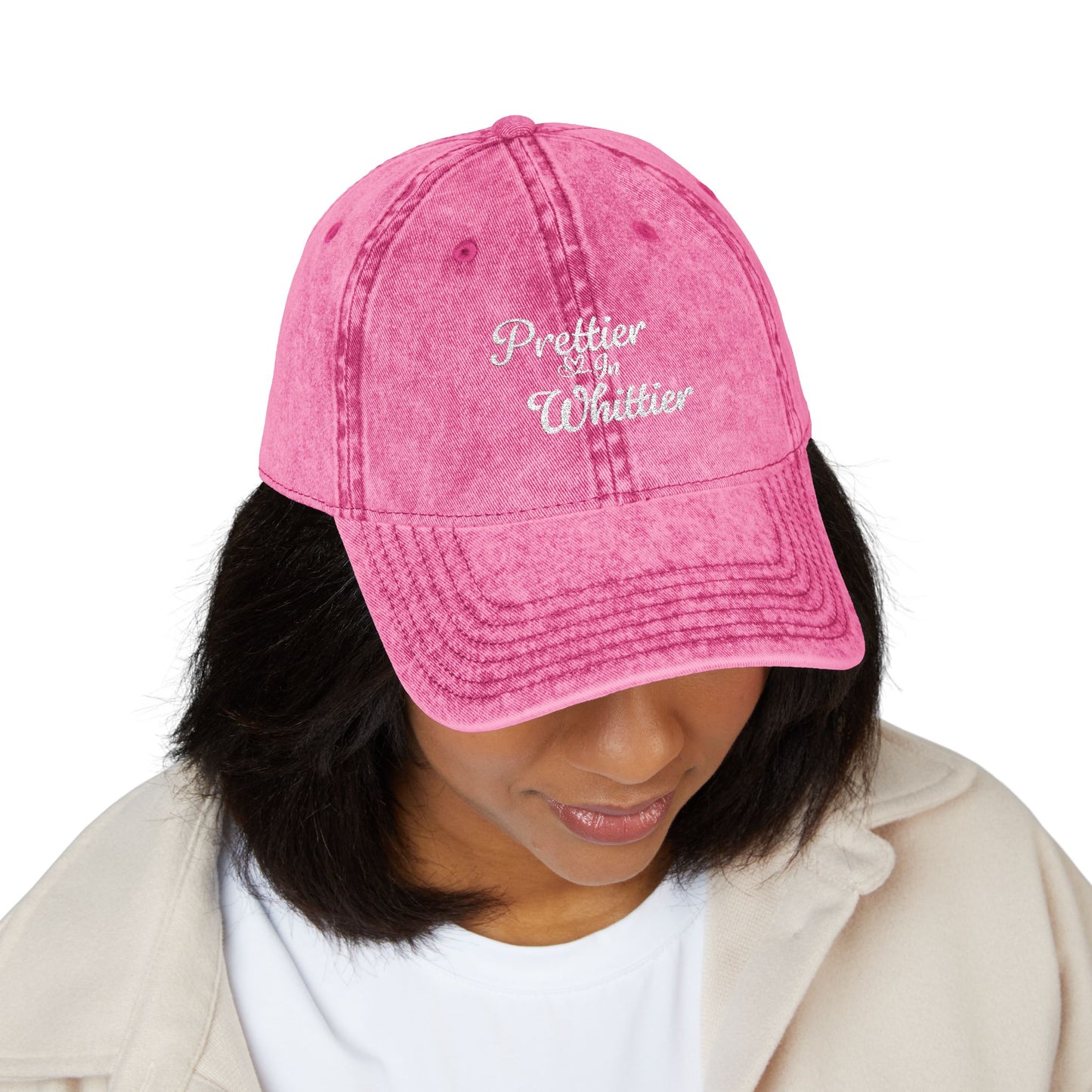 Prettier In Whittier Vintage Embroidered Cap